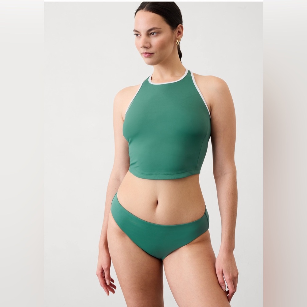NWT Athleta small seabreez crop tankini bikini top hipster swim bottom set